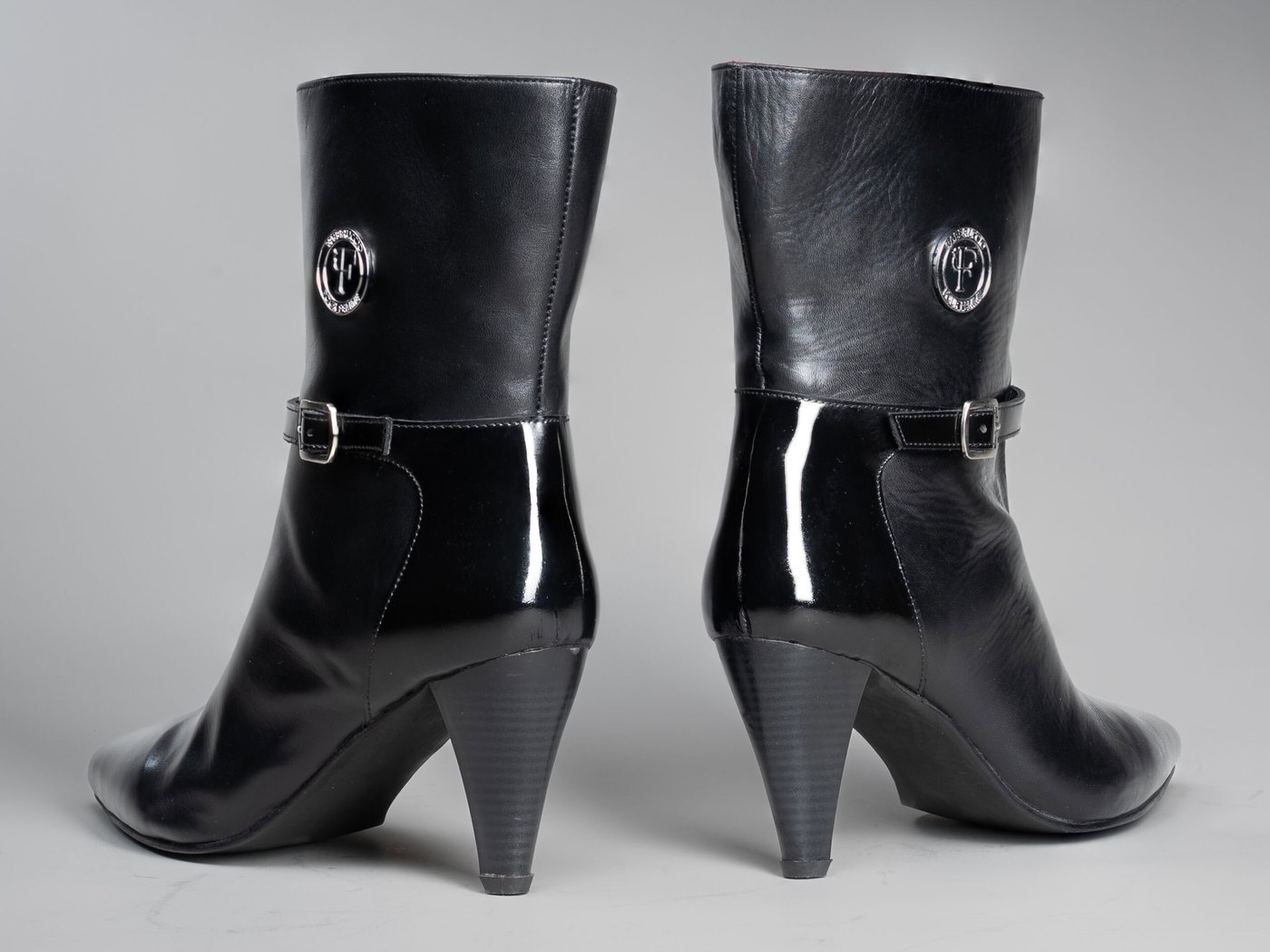The Cleopatra, back view and 2.5 inch pencil heel