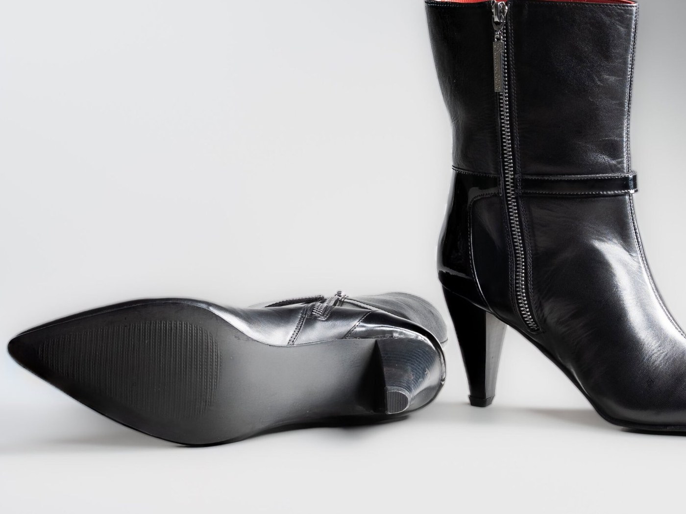 The rubber outsole and pencil heel of the Cleopatra in black