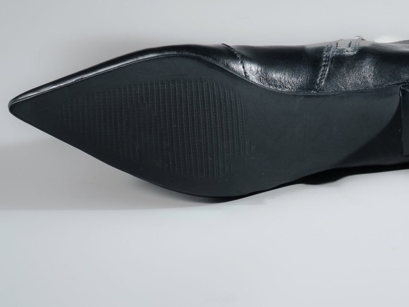 The outsole and pointed toe of the Grace