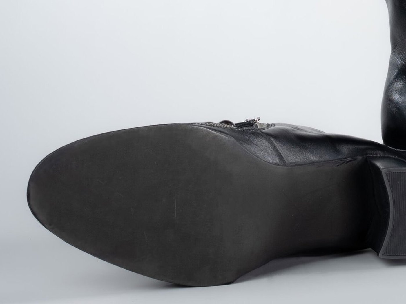 The outsole and block heel of the Vivienne