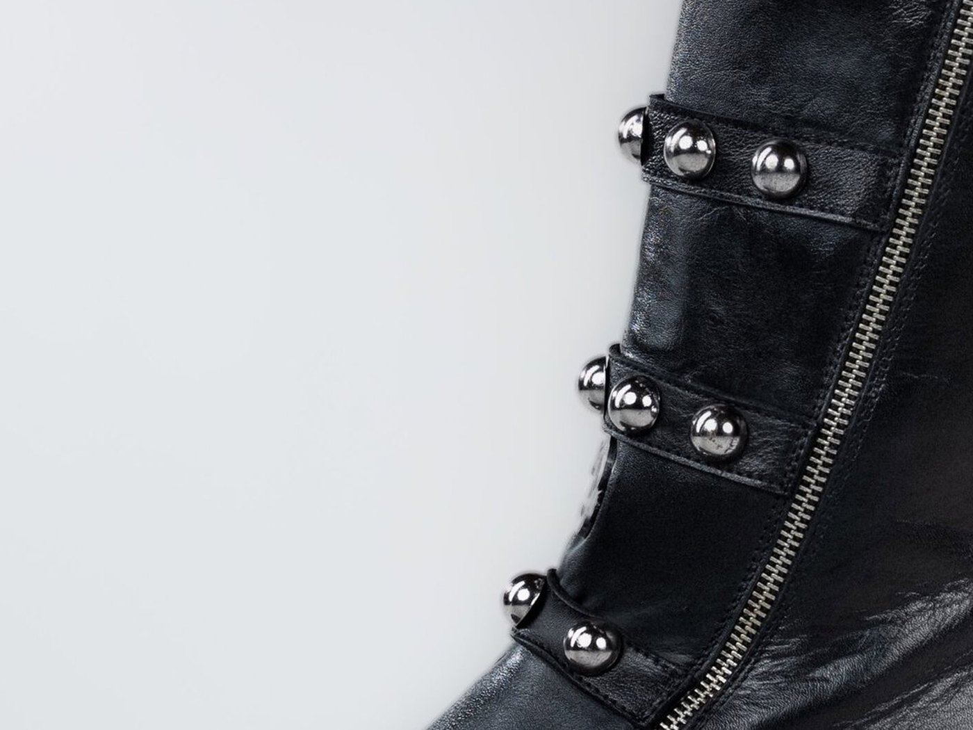 Macro of the studded straps on the Vivienne