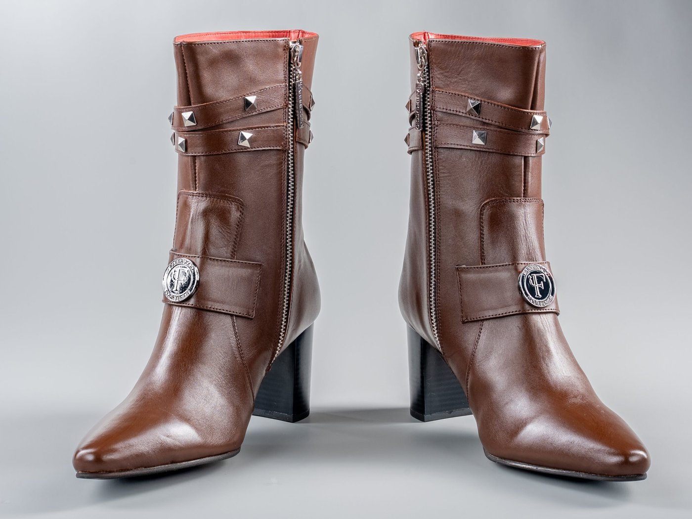 The Paris, front view, pointed toe and twin studded straps